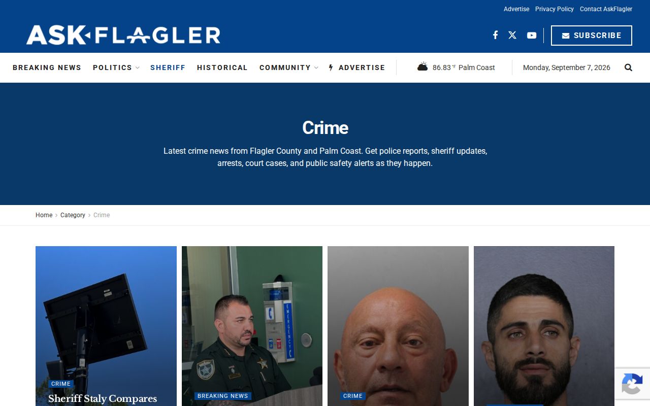 Flagler County weekly arrest and Palm Coast crime news source